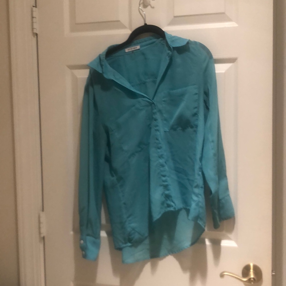Blue button down shirt